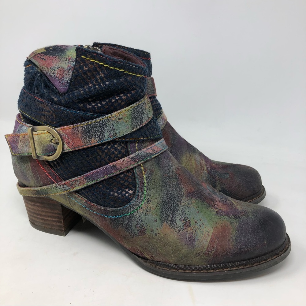 Spring Step L’ Artiste Shazam Multicolored Booties